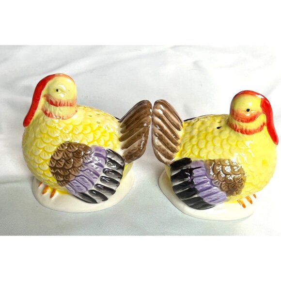 Ceramic Turkey Salt & Pepper Shakers Vintage Holiday Thanksgiving Autumn Festive - Picture 11 of 12